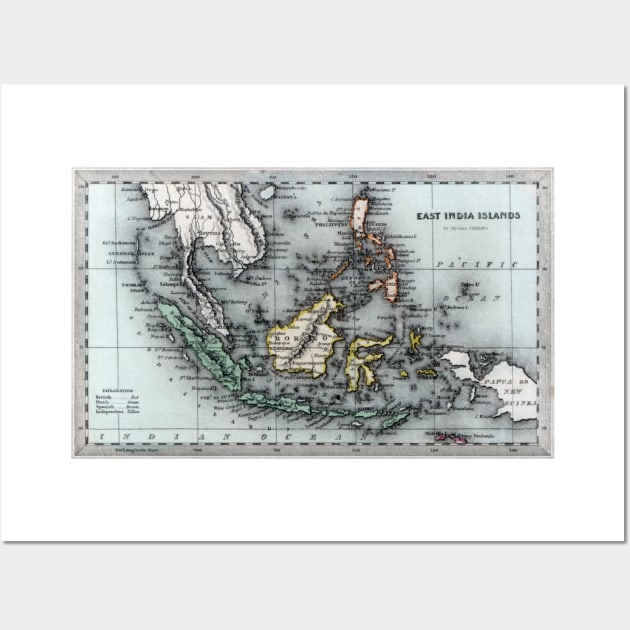 1830 Map of the East India Islands Wall Art by historicimage